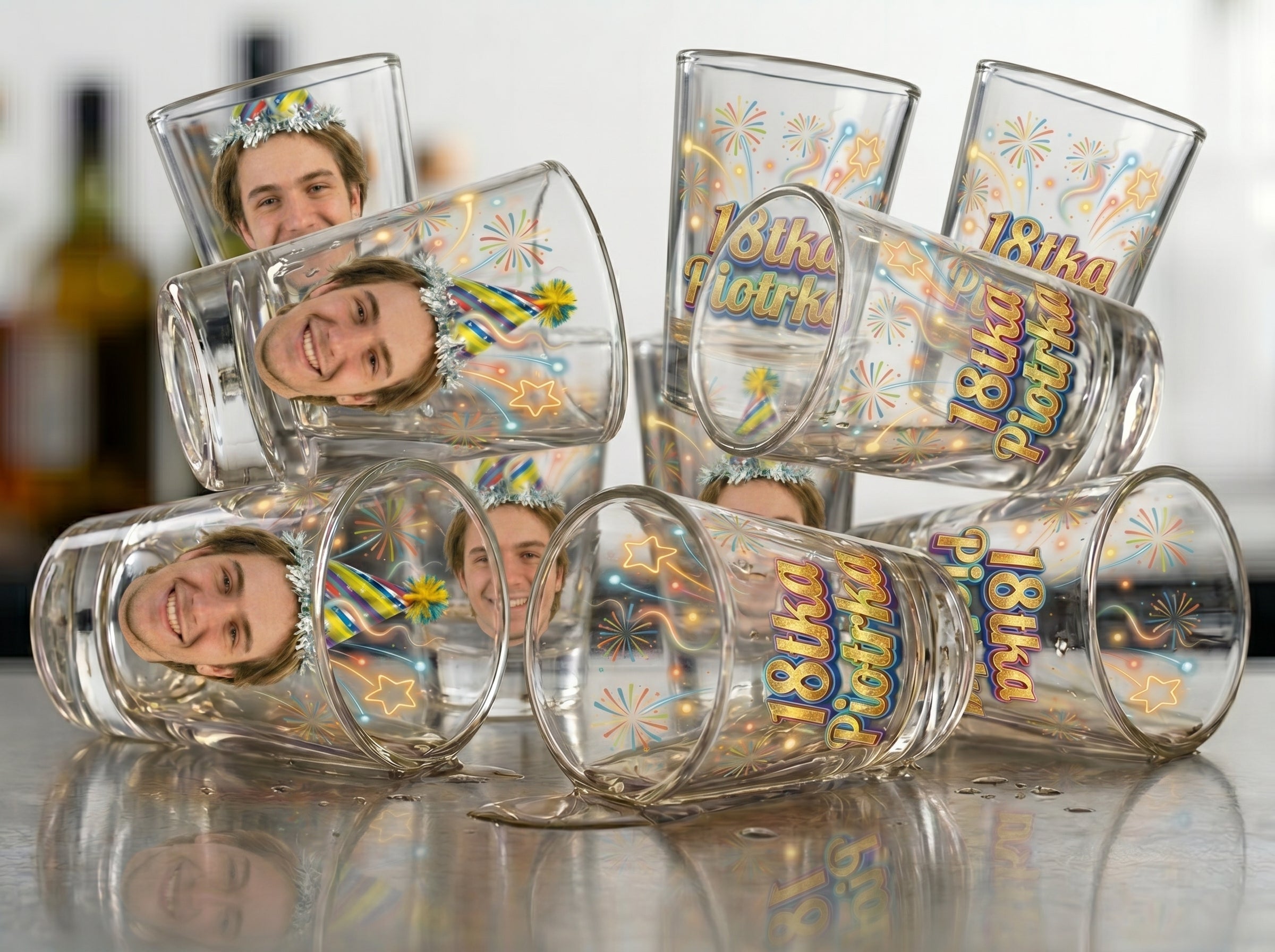 Personalizowany kieliszek do shotów wódki wódkę prezent szot 18 urodziny